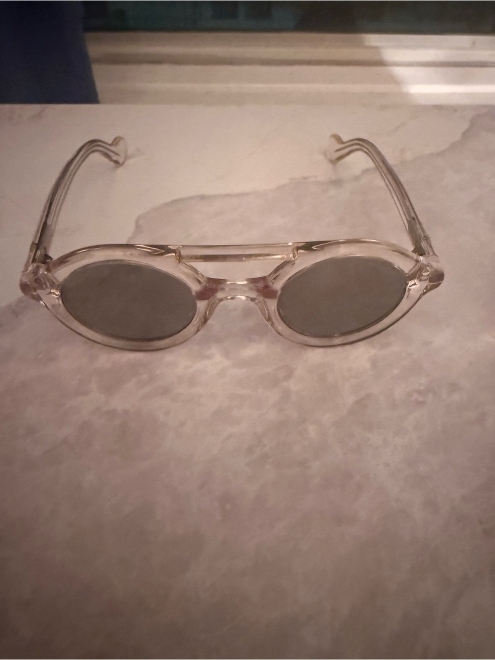 Moncler Clear Frame women Sunglasses with Gray Lenses